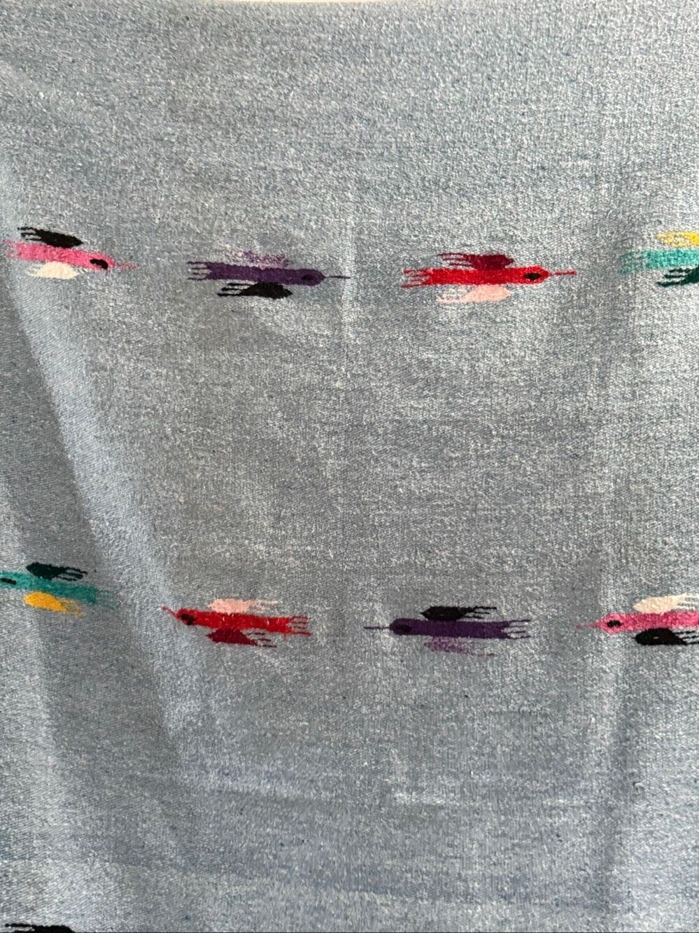 Mexico Mexican hand woven thunderbird throw blanket 72x44